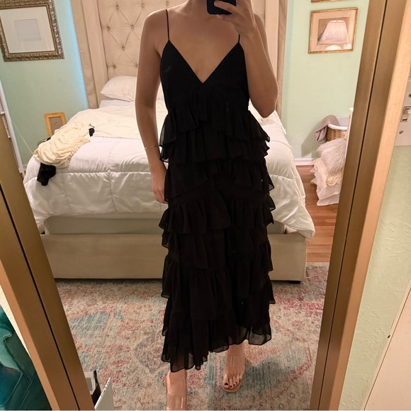 Black Ruffled Dress - Picture 5 of 6